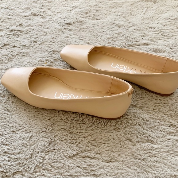 Calvin Klein| Nude Leather Ballerina Flats - Picture 7 of 11